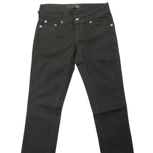 Just Cavalli Slim Fit Straight Leg Black Denim Jeans Sz 24 $398 NWT